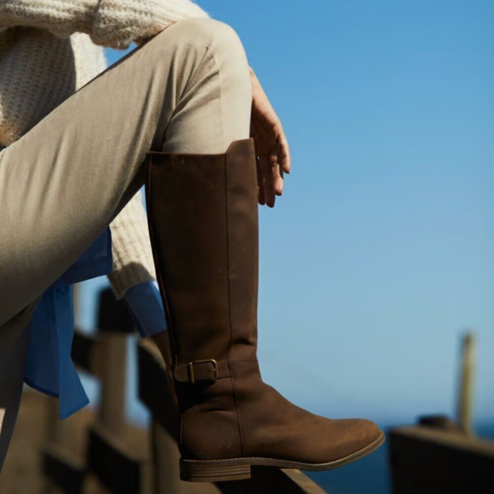 Clarks camzin branch womens tall leather knee-high boots